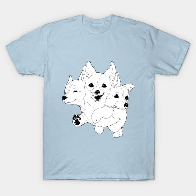 Corgerberus T-Shirt by nickelcurry